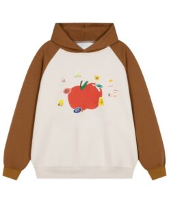 Stylish Printed And Color-Blocked Hoodie